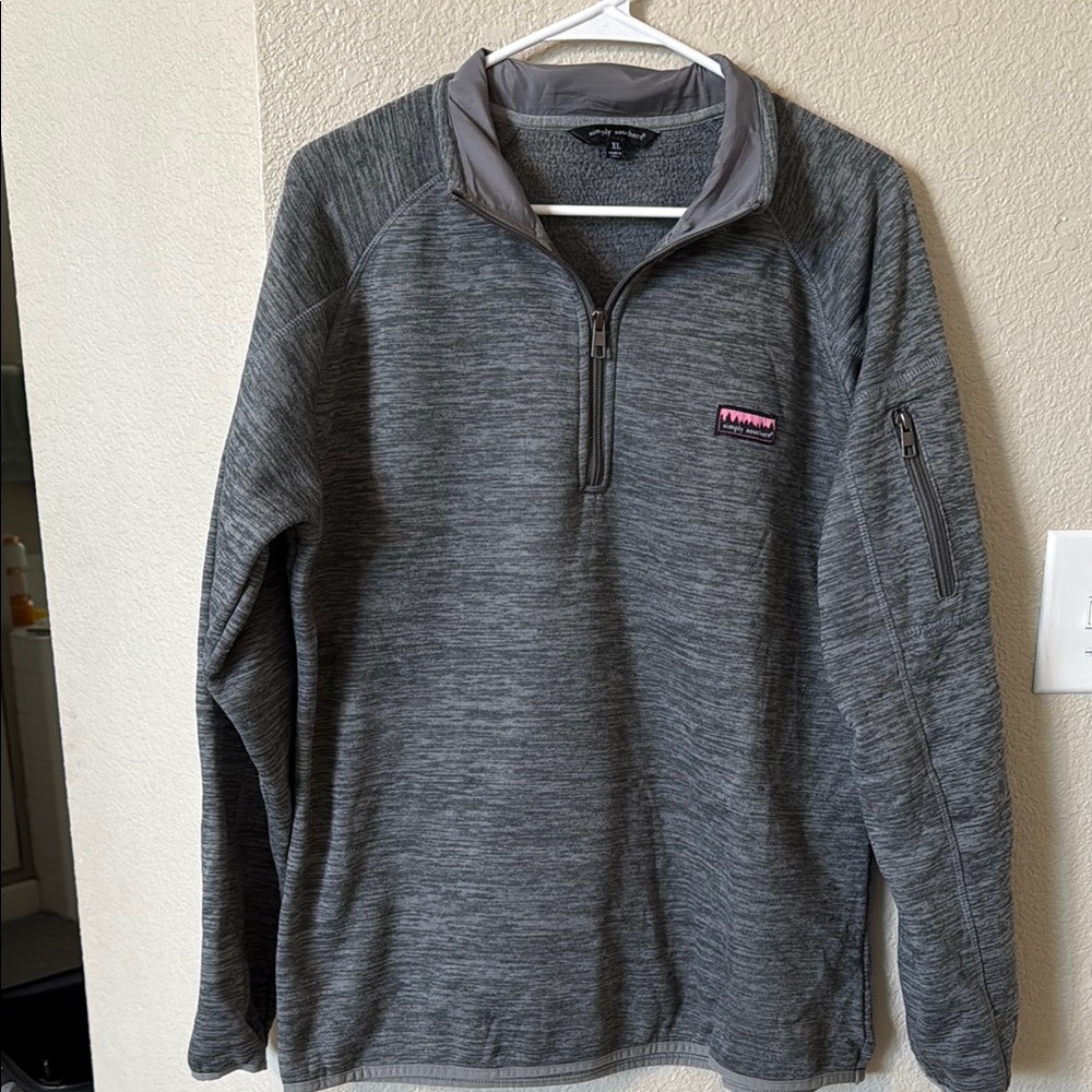 Simply Southern Gray Zip Up Sweater with Collar
